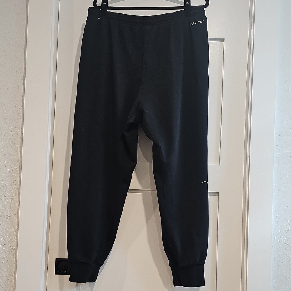 Nike Green and Black Jogger Sweatpants with Neon Accents - Picture 4 of 5